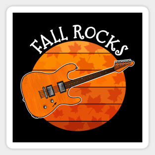 Fall Rocks Electric Guitar Guitarist Autumn Thanksgiving Magnet